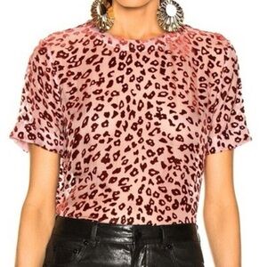 Rag & Bone Gia Animal Print Short Sleeve Top‎